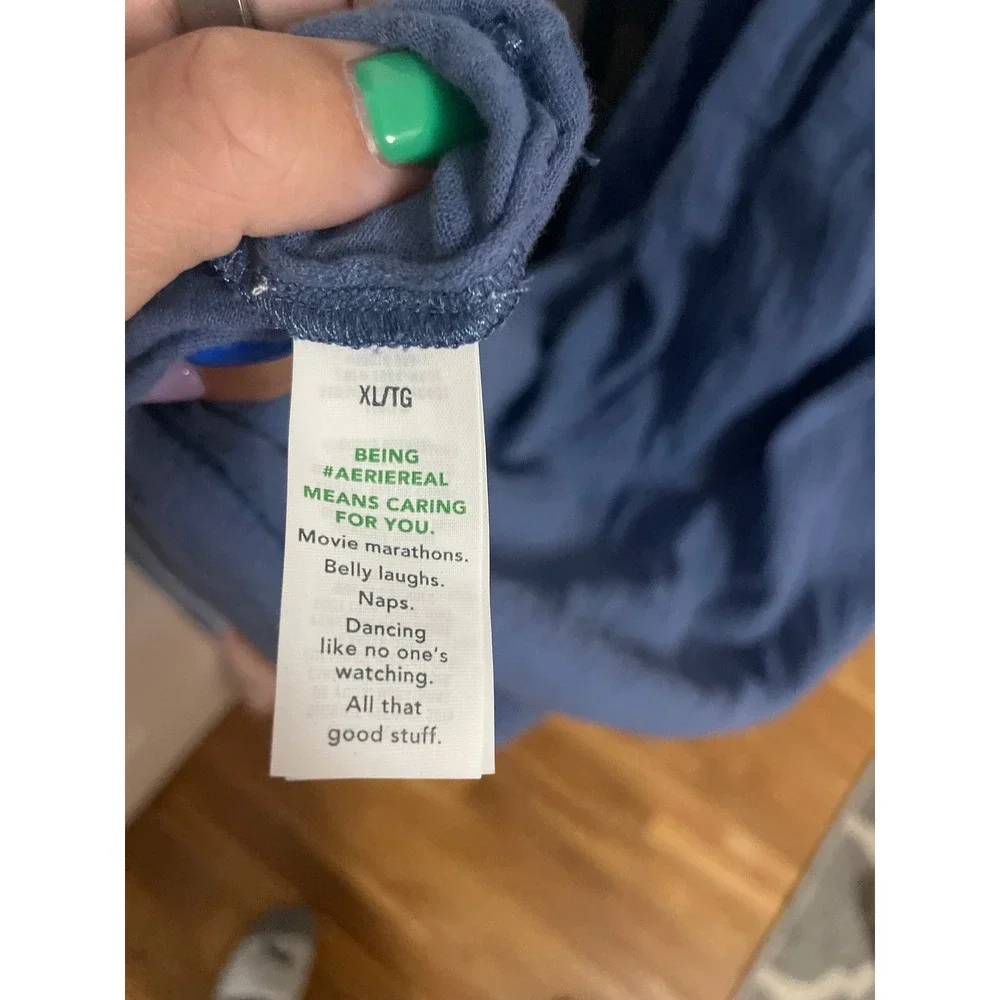 Aerie Blue Ribbed Drop Waist Maxi Dress Sleeveless NWT XL